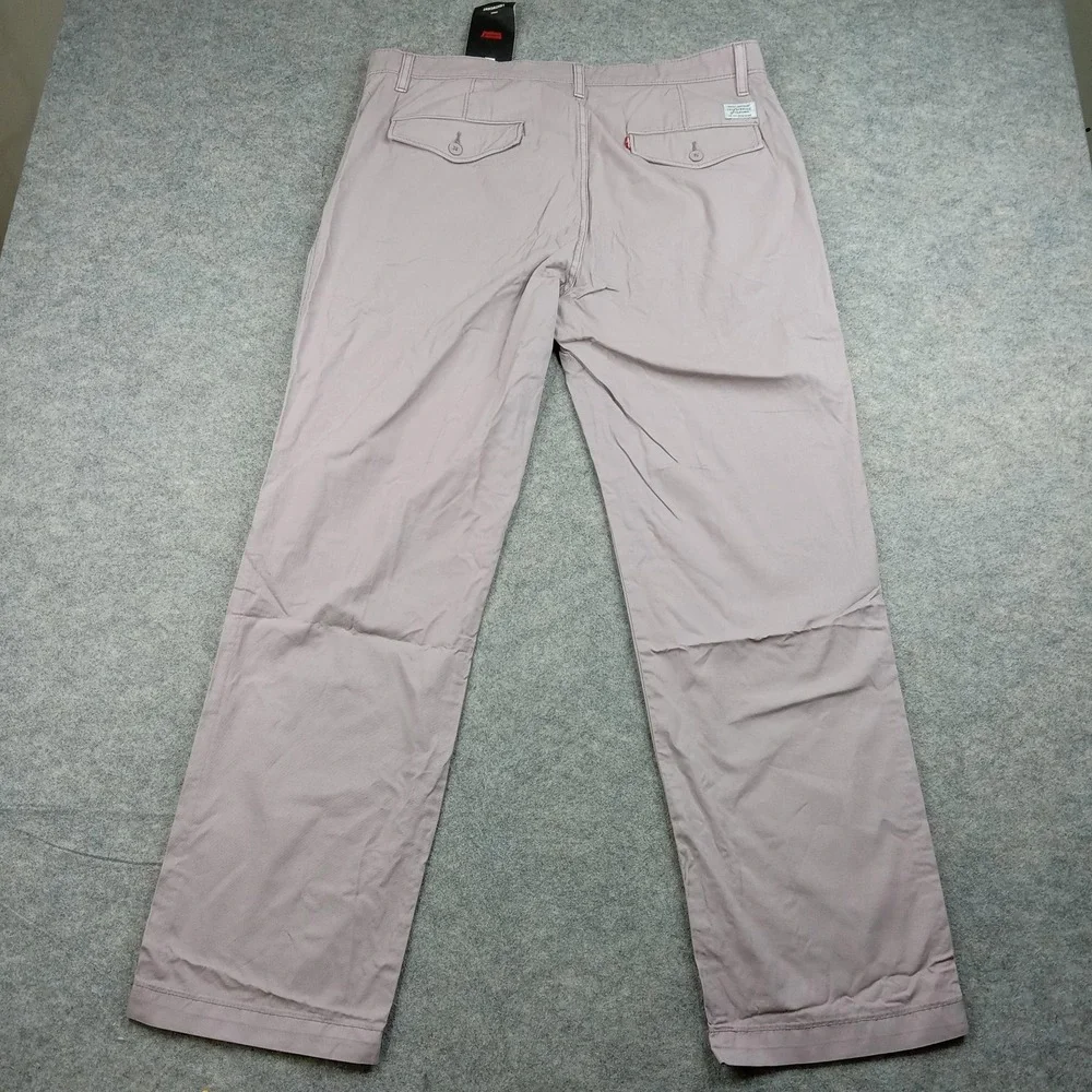 Levis Chino Pants Mens 36x32 XX Mauve Authentic Relaxed Lightwight Cotton‎ Dress